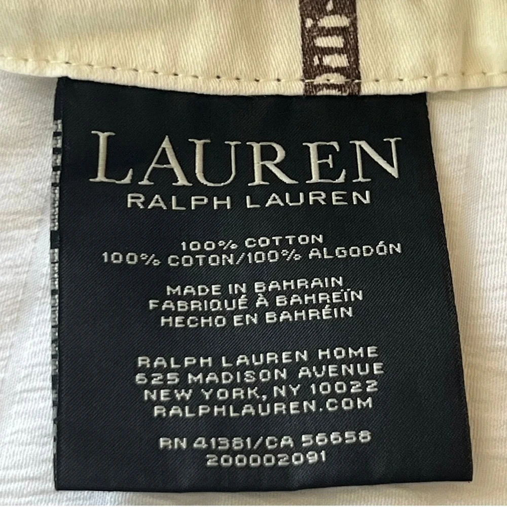 Lauren Ralph Lauren Dorian Windowpane King Sheet Set Cotton Brown Cream Grid